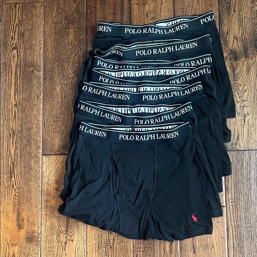 Polo by Ralph Lauren Black Boxer Briefs with White Waistband Logo - 6 Pack